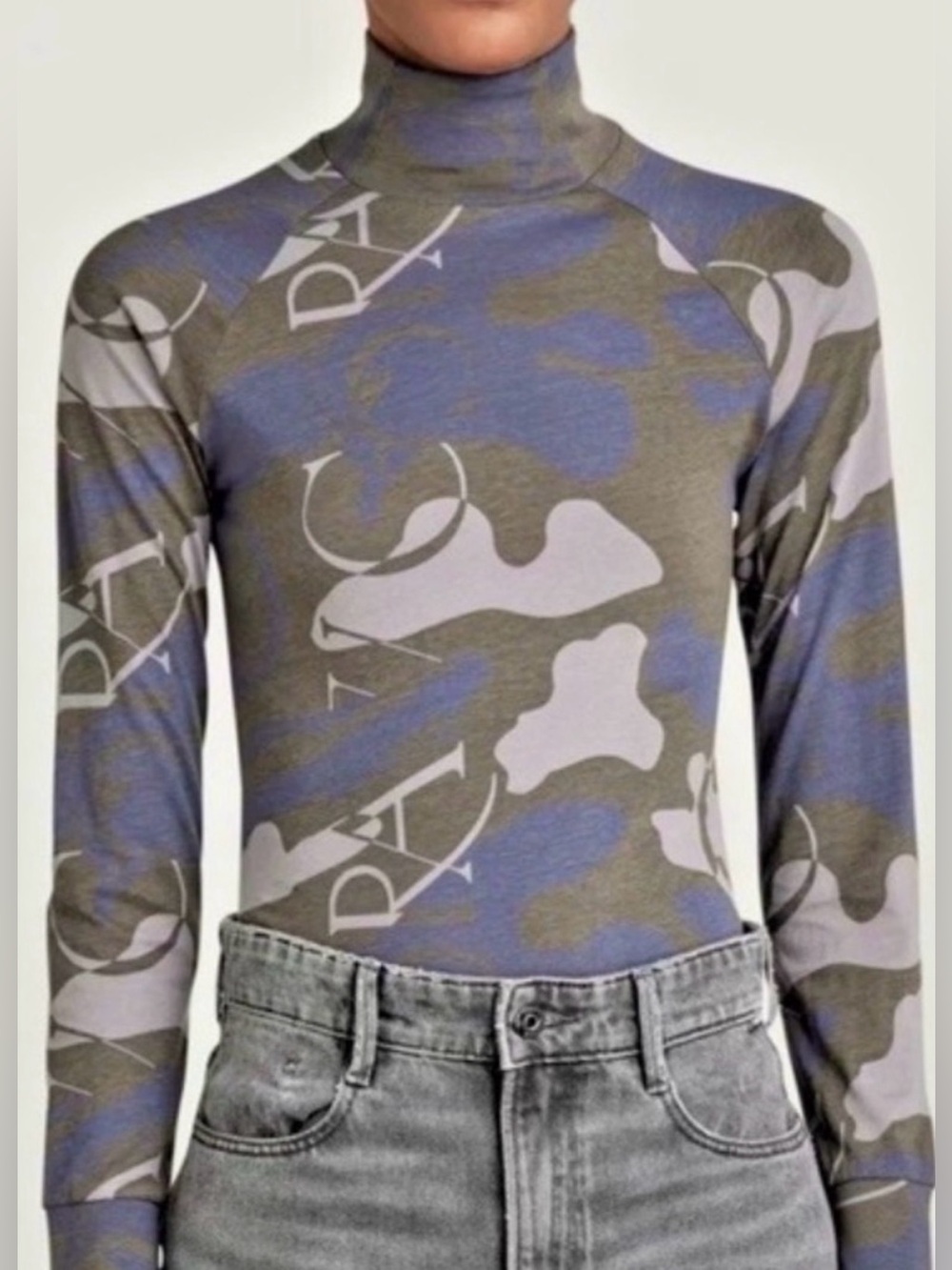 G-star Raw Patterned Mock Neck Long Sleeve Top - Olive Camo